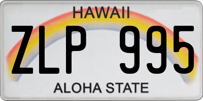 HI license plate ZLP995
