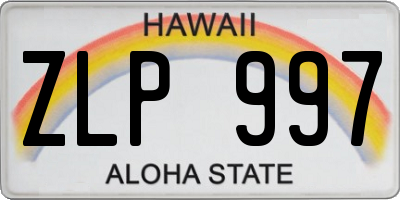 HI license plate ZLP997