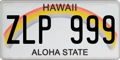 HI license plate ZLP999