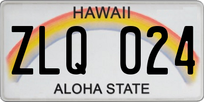 HI license plate ZLQ024