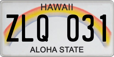 HI license plate ZLQ031