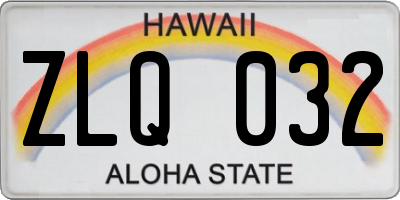 HI license plate ZLQ032