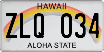 HI license plate ZLQ034