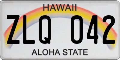 HI license plate ZLQ042