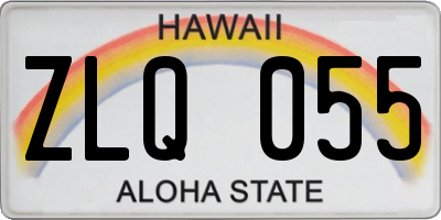 HI license plate ZLQ055