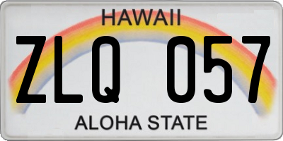 HI license plate ZLQ057