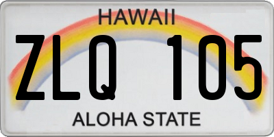 HI license plate ZLQ105