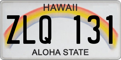 HI license plate ZLQ131