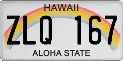 HI license plate ZLQ167