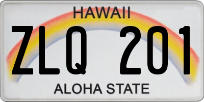 HI license plate ZLQ201