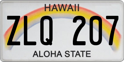 HI license plate ZLQ207