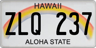 HI license plate ZLQ237