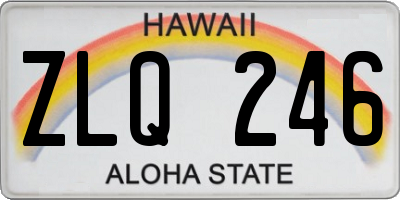HI license plate ZLQ246