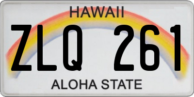 HI license plate ZLQ261
