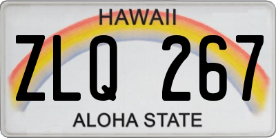 HI license plate ZLQ267