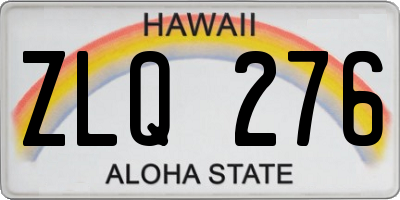 HI license plate ZLQ276