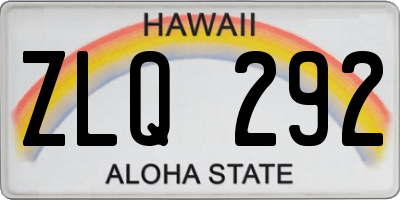 HI license plate ZLQ292
