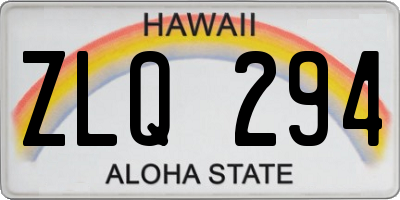 HI license plate ZLQ294