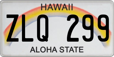 HI license plate ZLQ299