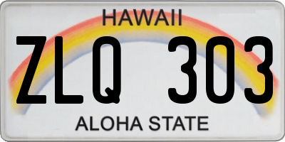 HI license plate ZLQ303