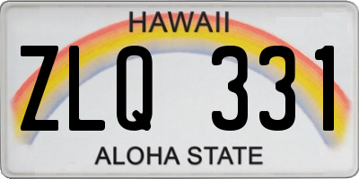 HI license plate ZLQ331