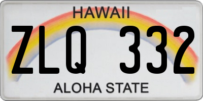 HI license plate ZLQ332