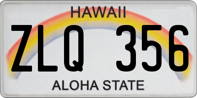 HI license plate ZLQ356