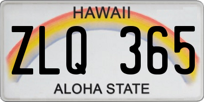 HI license plate ZLQ365
