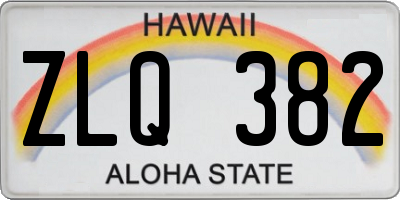 HI license plate ZLQ382