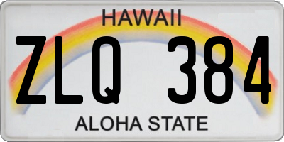 HI license plate ZLQ384