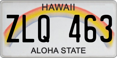 HI license plate ZLQ463