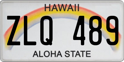 HI license plate ZLQ489