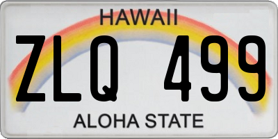 HI license plate ZLQ499