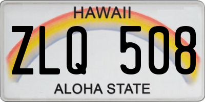 HI license plate ZLQ508