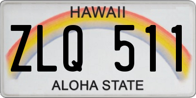 HI license plate ZLQ511