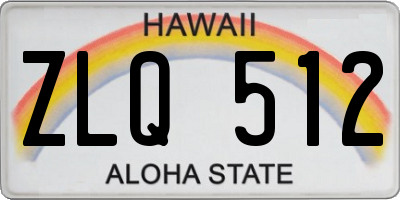 HI license plate ZLQ512