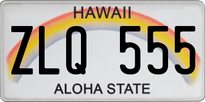 HI license plate ZLQ555