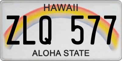 HI license plate ZLQ577
