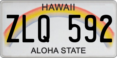 HI license plate ZLQ592