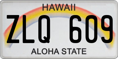 HI license plate ZLQ609