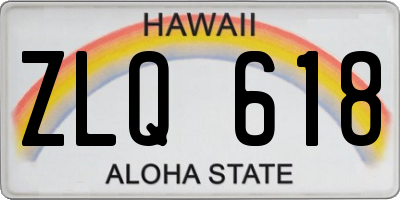 HI license plate ZLQ618