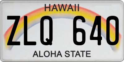 HI license plate ZLQ640