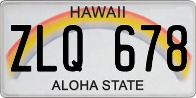 HI license plate ZLQ678