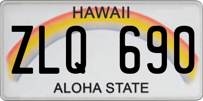 HI license plate ZLQ690