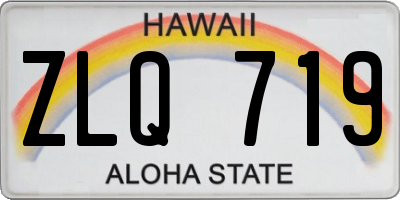 HI license plate ZLQ719