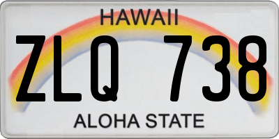 HI license plate ZLQ738