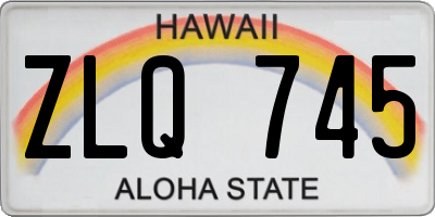 HI license plate ZLQ745
