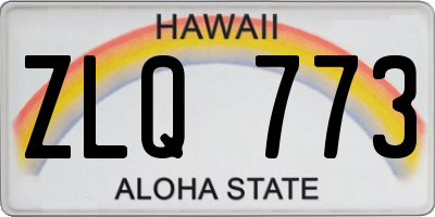 HI license plate ZLQ773