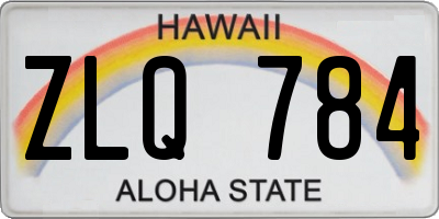HI license plate ZLQ784