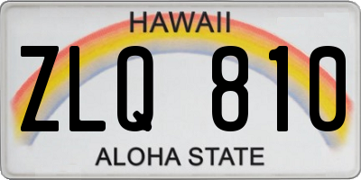 HI license plate ZLQ810